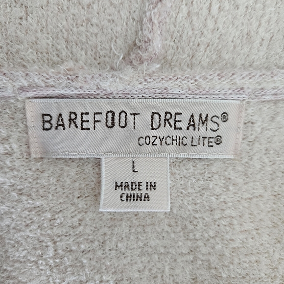 Barefoot Dreams Cozychic Lite Knit Sweater Cardigan Pink Long Sleeve Open Large - Picture 4 of 6